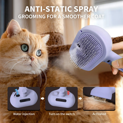 Cat Steam Brush - Steamy Pet Brush Grooming Tool For Shedding Cleaning Multifunctional Steamy Cat Pet Brush Dog Massager Brushes